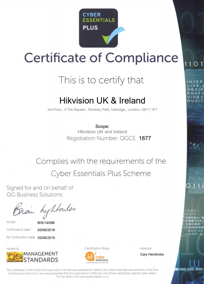 Hikvision Cyber Essentials Plus Scheme Certificate 13-6-18.PNG